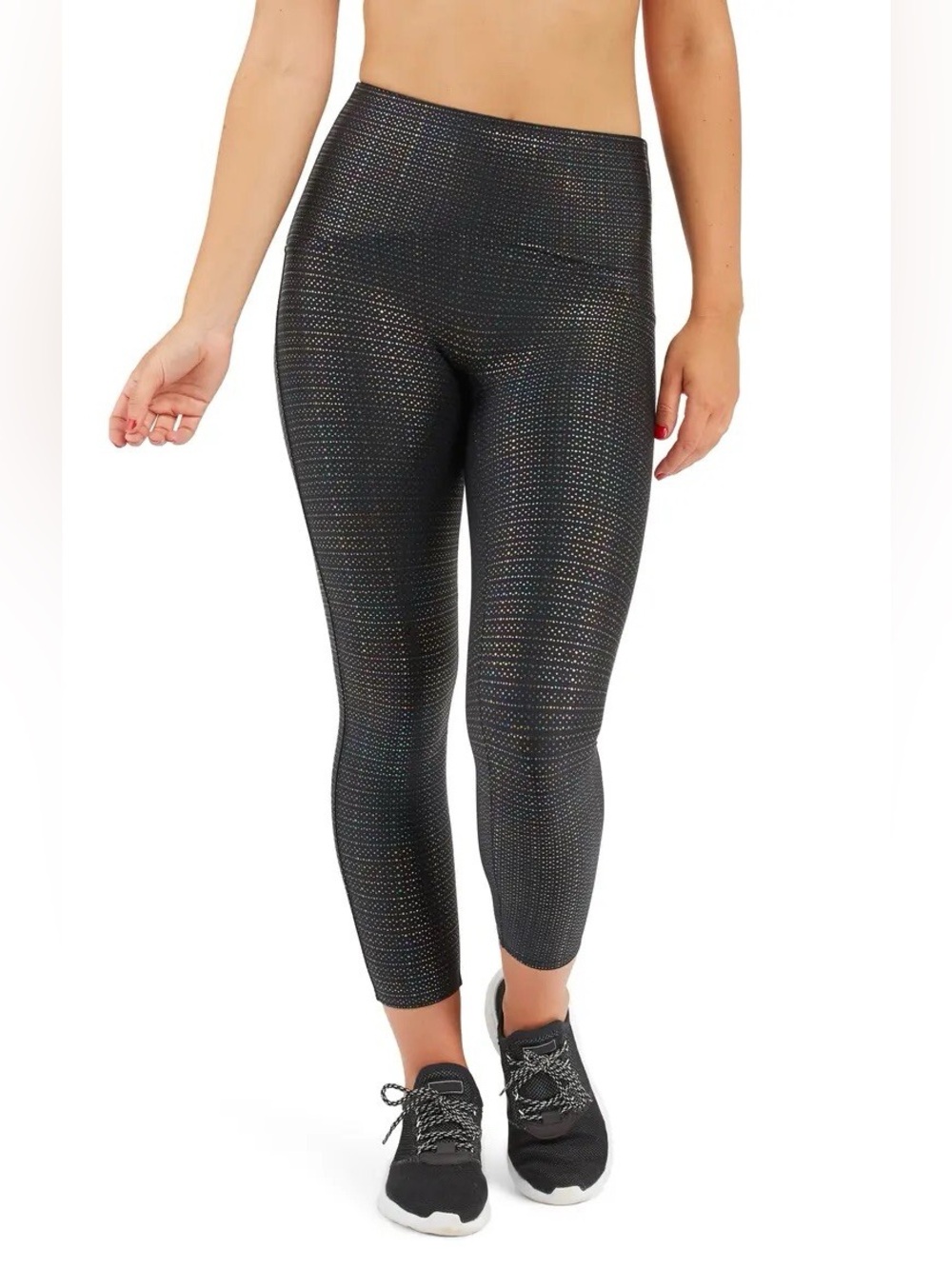 Spanx Metallic Dot Print 7/8 Legging EUC Size Medium